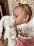 Load image into Gallery viewer, Soft cream bunny cuddly companion plush toy by Cutesy Wootsy, perfect for baby girls and toddler snuggles.
