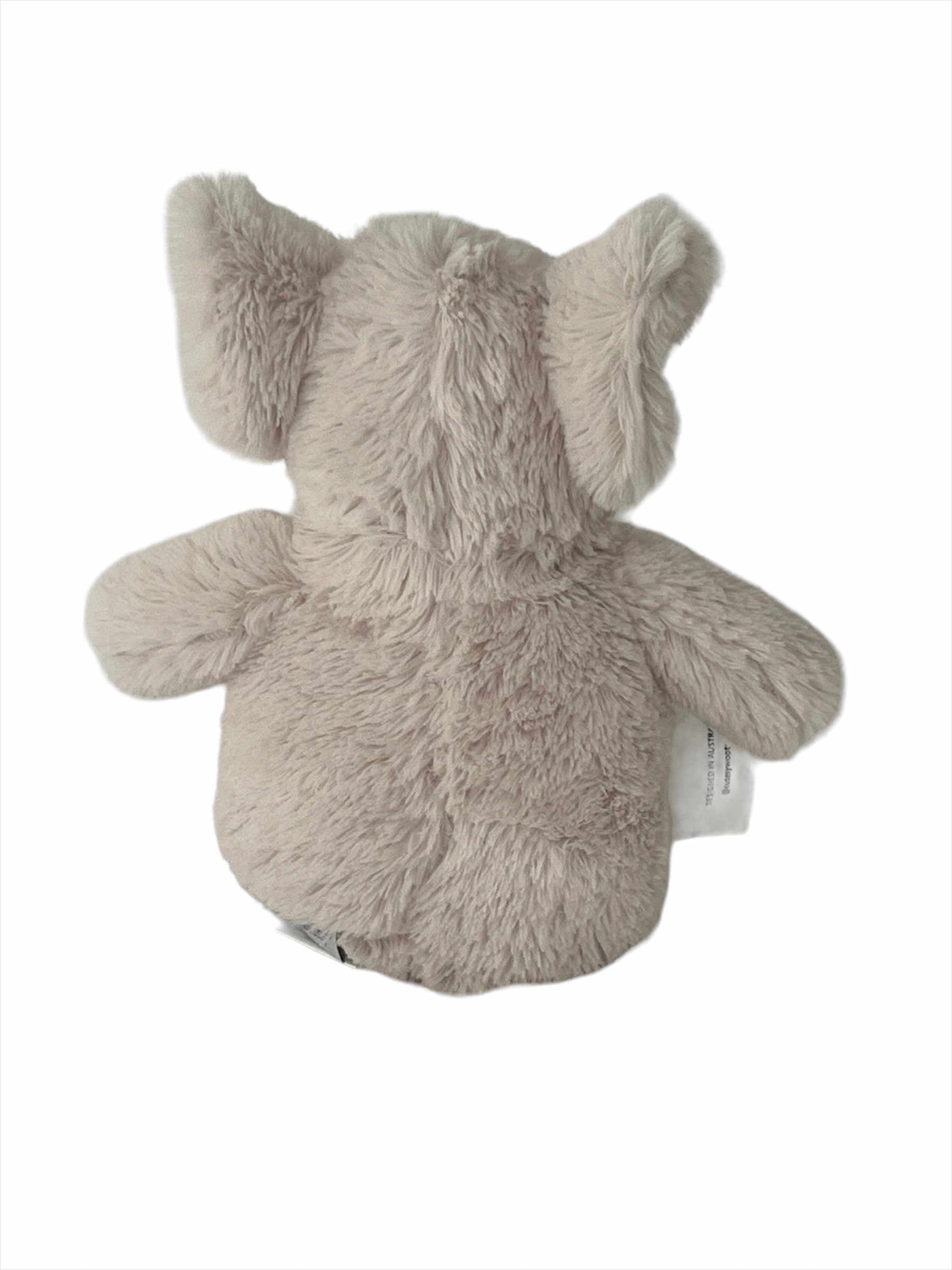 Soft grey elephant plush toy by Cutesy Wootsy, cuddly companion ideal for newborn boys and baby gifts.
