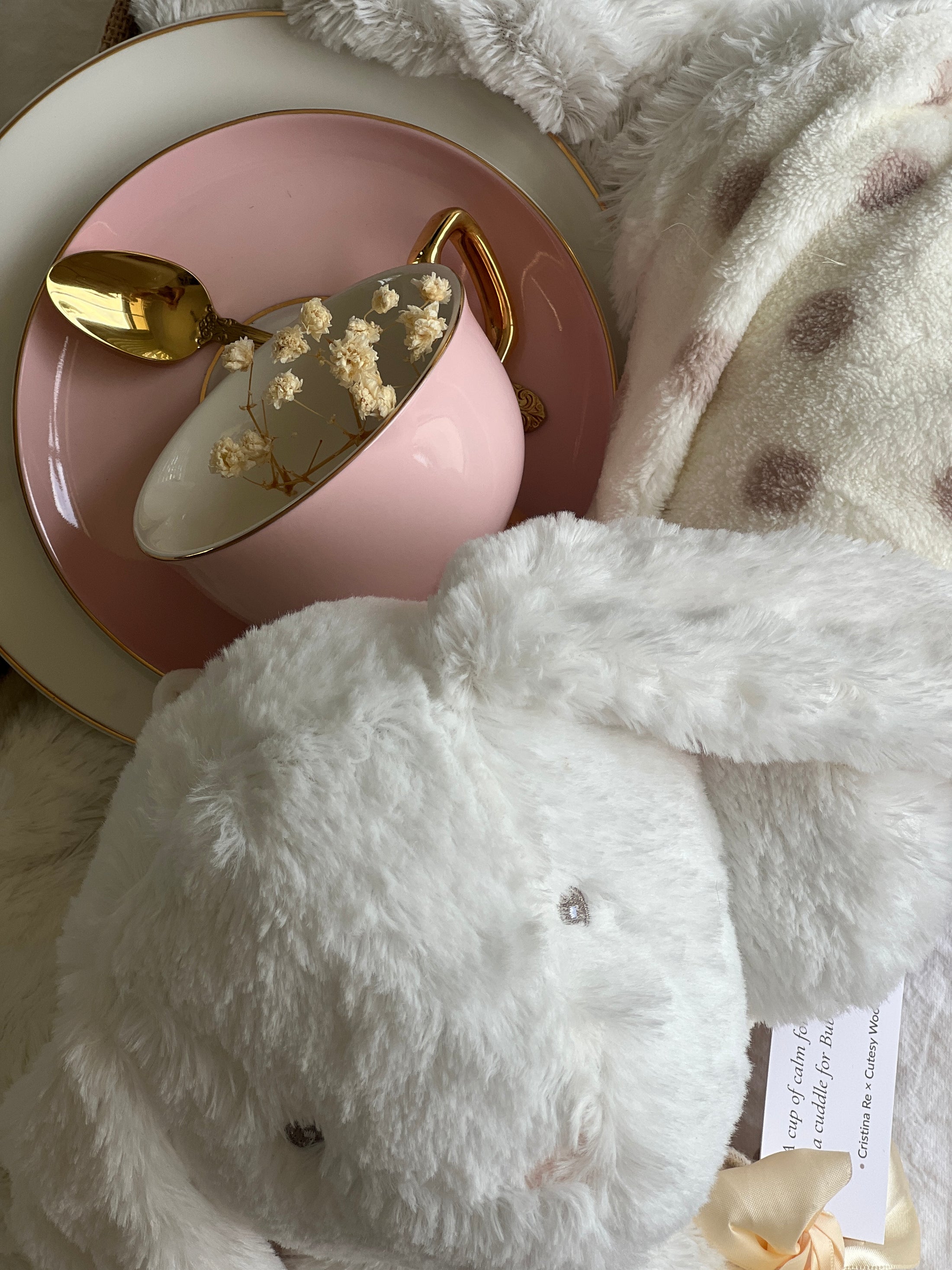 Ariel Bunny Mum & Bub hamper with teacup – luxury newborn gift