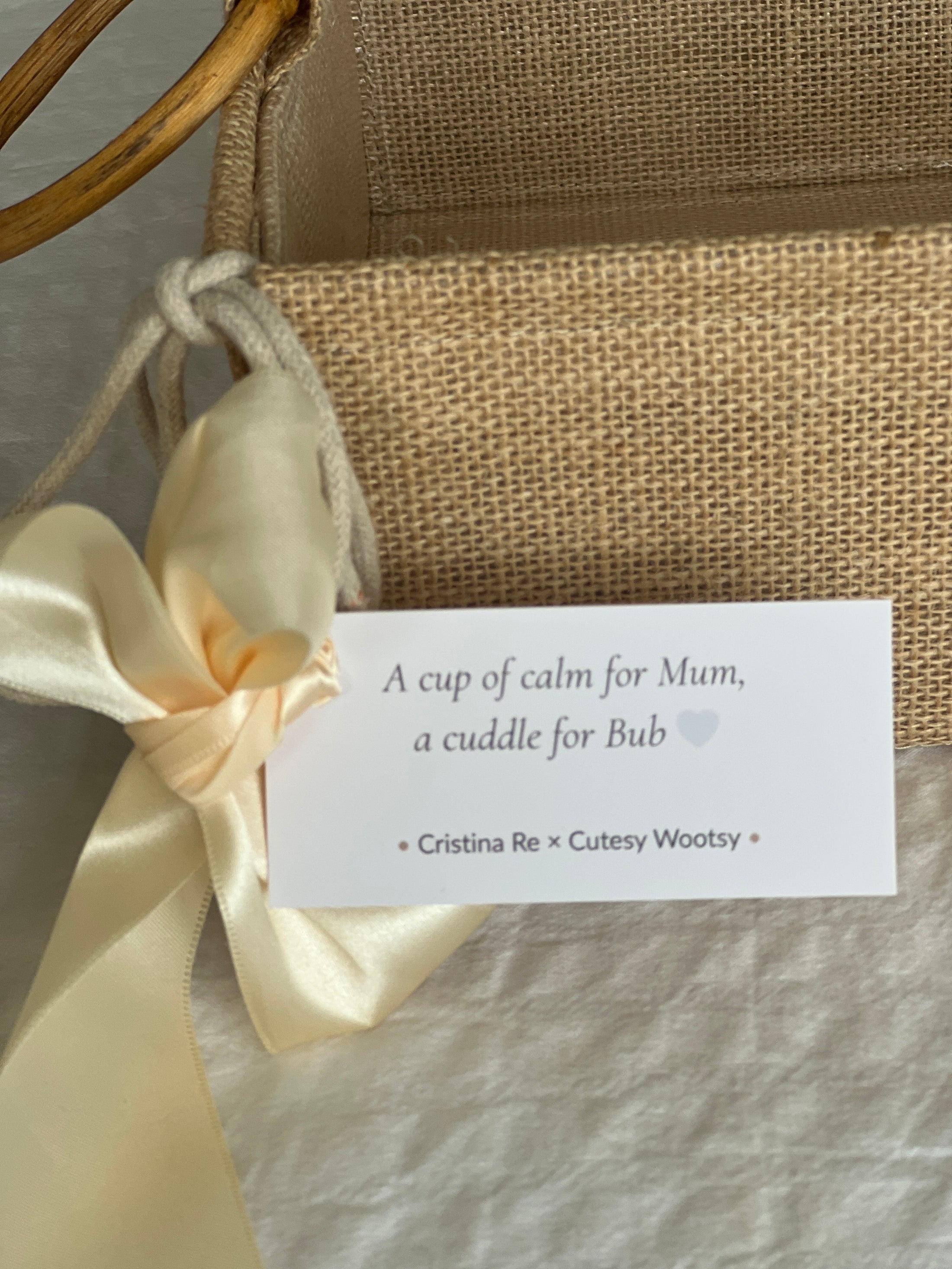 Ariel Bunny Mum & Bub hamper with teacup – luxury newborn gift