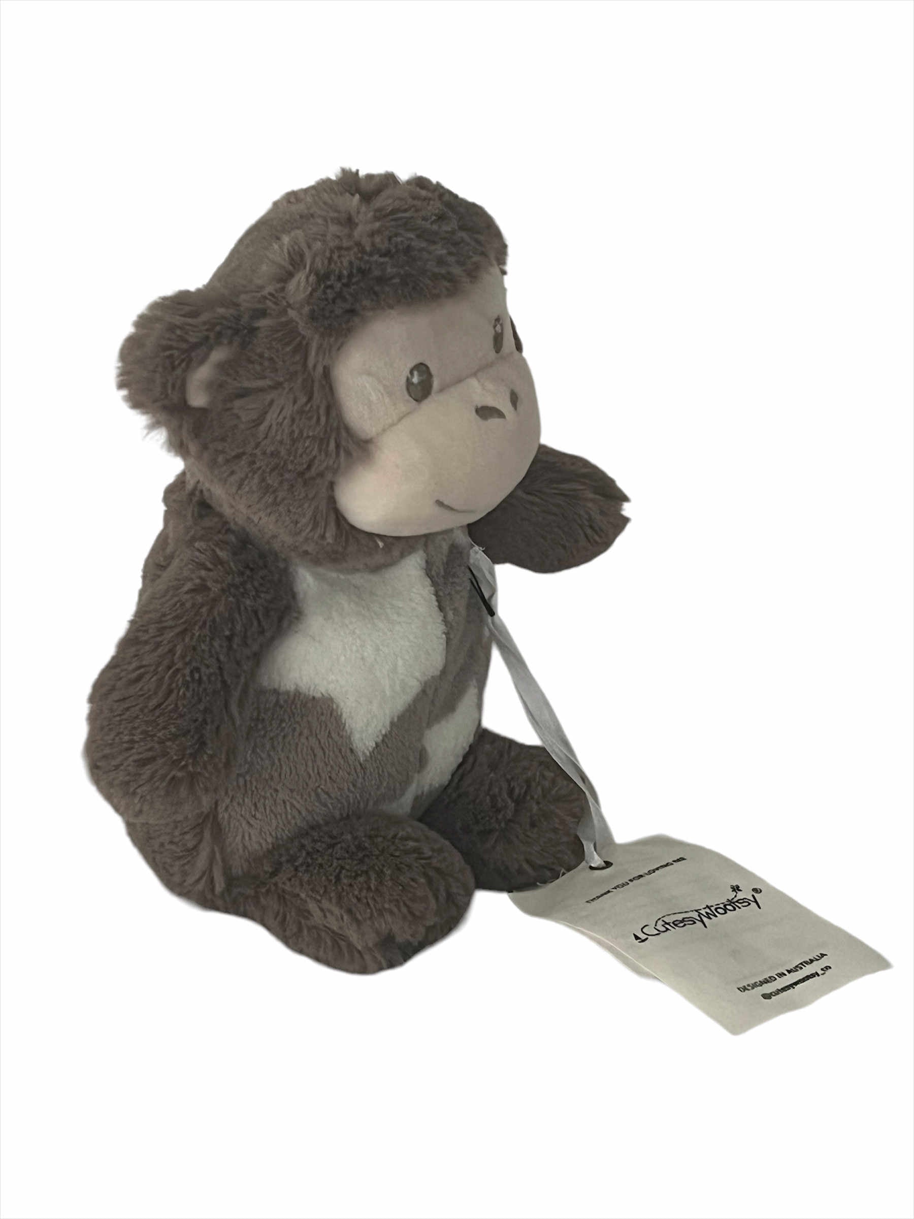 Brown monkey soft toy cuddly companion by Cutesy Wootsy, fun and comforting for babies and toddlers.